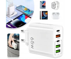 Greitas 65w tinklo įkroviklis 3x Usb-a 2xusb-c greitas įkrovimas Pd Qc 3.0