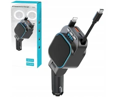 Greitas automobilinis įkroviklis su laidu telefonui Pd 96w Usb Usb-c 3a Qc