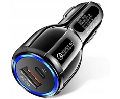 Greitas automobilinis įkroviklis Usb-c + Usb Pd Qc