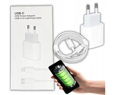 Greitas tinklo įkroviklis iphone 20w usb-c 12 13 14 + lightning kabelis 1m