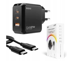 Greitas universalus Usb C įkroviklis 3x Usb 67w 65w type C + Usb C kabelis 100w