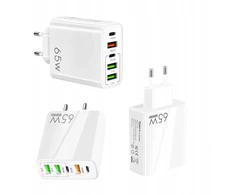 Greitasis 65w gan usb qc 2x usb-c universalus tinklo įkroviklis
