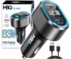 Greitasis automobilinis įkroviklis Usb C Pd 65w + Qc3.0