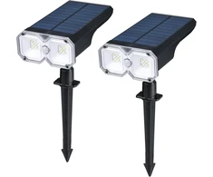 Grifema gd251-2, led saulės šviestuvai lauko sodui, 5 režimai, 3000 k šilta balta saulės prožektorius, 2 vnt. saulės šviestuvų rinkinys laukui, ip65 atsparus vandeniui sodo apšvietimas, skirtas takui, kiemui, vejai