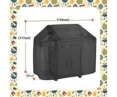 Grilio uždangalas Gas Garden Cover Large Atsparus vandeniui 145x117x61+ dėklas