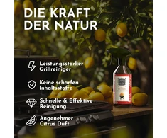 Grilio valiklis Extra Strong – 500 ml – natūralus grilio valiklis, skirtas kepsninei ir grotelėms, su citrinų aliejaus aromatu, grilio valiklis dujiniam griliui, grilio purškiklis