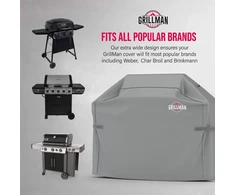 Grillman kepsninės uždangalas dujinei kepsninei, atsparus lietui, apsauginis Bbq uždangalas, atsparus dulkėms, kepsninės brezentas, kepsninės apsauga 132 x 66 x 109 cm - pilkas