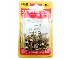 Grūdinto plieno medvaržčiai 4x16mm pz blister bwk Wkręt-met, 45 vnt.