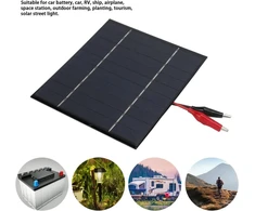 Gtiwung 12 V 2 W 136 x 110 mm saulės baterija su krokodilo spaustukais, mikro mini saulės elementų plokštė, skirta saulės energijai, "pasidaryk pats", mokslo projektams