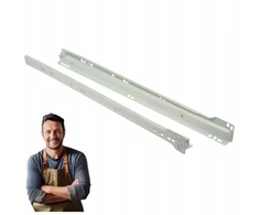 Gtv ritininės stalčių kreipiančiosios, 450 mm, baltos spalvos