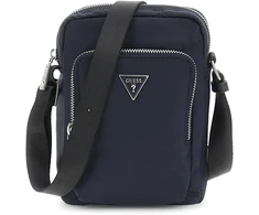 Guess Certosa Nylon Eco Crossbody dviguba kišenė tamsiai mėlyna, tamsiai mėlyna