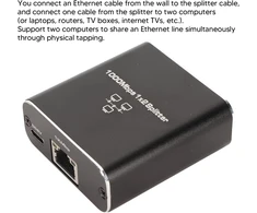 Gugxiom Dualcomm Etap-2003 10/100/1000base-t gigabitinis ethernet tinklo Tap, galingas aliuminio lydinio ethernet skirstytuvas, palaiko 1000 mbps, vienalaikis