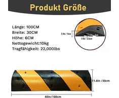 Guminis kabelių tiltelis 2 kanalų kabelių rampa apsauga nuo pervažiavimo 100 x 30 x 6 cm pervažiavimo grindų slenksčio tiltelio rampa kabeliams lauke greičio mažinimo slenkstis