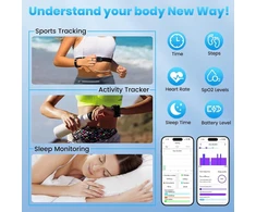 Gwenland išmanusis žiedas, skirtas vyrams ir moterims, fitneso sekimo žiedai su led ekranu, sveikatos žiedas ip68 atsparus vandeniui su ios ir android, aktyvumo sekiklis / širdies ritmas / spo2 / miegas (sidabrinis, 9)