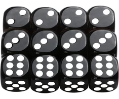 Gwhole 12 kauliukų rinkinys, 6 sienelės, 16 mm, kauliukų rinkinys, whisper kauliukų rinkinys su užapvalintais kampais, dice king kauliukų žaidimams, stalo žaidimams, pilkas