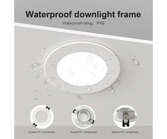 Gy 6 led įleidžiami prožektoriai su gu10 lizdu, ip65 įleidžiami šviestuvai vonios kambariui, virtuvei, led gu10 montavimo rėmas lubinis prožektorius baltas apvalus, lizdas mr16 led lemputėms, 35° pasukamas