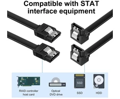 Gzhaimai Sata Iii kabelis Sata 3 duomenų kabelis 50 cm, jungtis pagrindinei plokštei Hdd Ssd kietajam diskui, palaiko Sata 3.0 6 Gbit/s (po 5 vienetus tiesiems ir L formos galams)