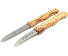 H. Herder Solingen Solinger virtuviniai peiliai / skutimo peiliai 17.5 / 15.8 cm Special Steel Olive rinkinys