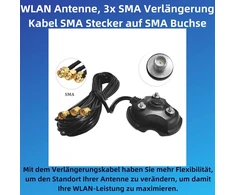 H00cs Wlan antenos kabelis 3 x Sma prailginimo laidas 3 m - Sma kištukas į Sma lizdą, magnetinis pagrindas, signalo stiprinimas Pcie Wifi kortelėms, belaidis maršrutizatorius, Fpv, Lte, 5g, 4g, viešosios interneto prieigos taškas, tinklo įrenginiai