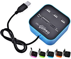 H31cs usb 2.0 šakotuvas su 3 prievadais ir kortelių skaitytuvu - 4-in-1 sd/microsd/m2/ms pro duo - 3x usb 2.0 female - idealiai tinka nešiojamam ir stacionariam kompiuteriui