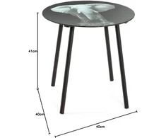 TV staliukas Haku Möbel staliukas, dizainas: juodas metalas, grūdintas stiklas, matmenys: aukštis 41 cm x skersmuo 40 cm, stilius: modernus