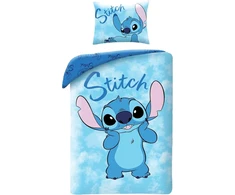 Halantex Lilo ir Stitch Disney vaikiškas patalynės komplektas - 140 x 200 cm + pagalvės užvalkalas 70 x 90 cm - 100% medvilnė - reversible patalynės užvalkalas su užtrauktuku