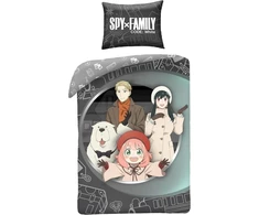 Halantex Spy X Family patalynės komplektas - antklodės užvalkalas 140 x 200 cm su pagalvės užvalkalu 70 x 90 cm - 100% medvilnė, įvairiaspalvis