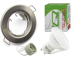 Lubinis šviestuvas Halogeninio lubinio šviestuvo rėmelio komplektas + gu10 5w led cw šaltai balta iqepe