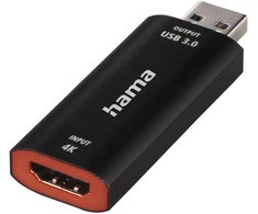 Hama 4k hdmi į usb 3.0 vaizdo įrašymo plokštė (tiesioginiam slr fotoaparato, vaizdo kameros ar veiksmo kameros įrašymui į kompiuterį, nešiojamąjį kompiuterį, skirtą tiesioginei transliacijai, žaidimams, vaizdo konferencijoms)