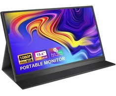 Hamtysan Nešiojamas monitorius 15.6 colių Fhd 1080p Usb C Hdmi žaidimų itin plonas Ips ekranas su išmaniuoju dėklu garsiakalbiu, Hdr Plug &amp; Play, išorinis monitorius nešiojamam kompiuteriui