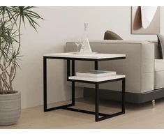 TV staliukas Hanah Home modernus baltas kavos staliukas, 60 x 52 x 40 cm, 100% melaminu dengta medžio drožlių plokštė, 18 mm storio, stilingas ir funkcionalus dizainas bet kuriai gyvenamajai erdvei