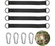 Hanging Kit Hammock, 4 dalių hamako tvirtinimo sūpynės, pakabinimo priedas nailoninis pakabinimo dirželis su 4 karabinais D formos žiedais vidaus lauko sūpynių hamakams