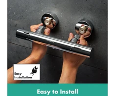 Hansgrohe Ecostat Fine 13324000 potinkinis dušo termostatas su Ecostop+, dušo maišytuvas su apsaugos užraktu (safetystop) ties 40 °c, termostatas dušui, maišytuvas 1 vartotojui, chromas