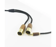 Hansnby 4,4 mm subalansuotas vyriškas į 2 Xlr vyriškas dvigubas Xlr vyriškas audio adapterio kabelis 4,4 mm subalansuotas kabelis 6n Occ vario sidabruotas kabelis riešutmedžio medinis korpusas 1 m/3,3 pėdos/39 coliai