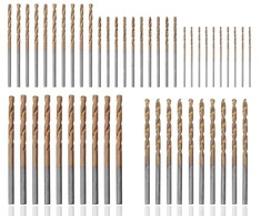 Haotrade 50 dalių rankinis grąžtas, mini grąžtų rinkinys, Hss mikro grąžtų rinkinys, greitojo plieno grąžtas, titano danga, grąžtas metalui, aliuminiui, plastikui, plienui, medžiui