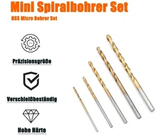 Haotrade 50 dalių rankinis grąžtas, mini grąžtų rinkinys, Hss mikro grąžtų rinkinys, greitojo plieno grąžtas, titano danga, grąžtas metalui, aliuminiui, plastikui, plienui, medžiui