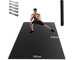 Hapbear jogos kilimėlis xxl itin didelis platus sportinis kilimėlis treniruoklių kilimėlis neslystantis 213 cm x 152 cm / 305 cm x 183 cm / 366 cm x 183 cm x 8 mm storio, didelio tankio itin patvarus pvc, gimnastikos kilimėlis, tinkamas avėti su batais