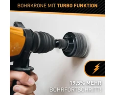 Hardtwerk turbo grąžtas 82 mm sds plus [xxl dantys] – gali gręžti, atsparus smūgiams, skirtas lizdams mūre, akmenyje, betone, gipso kartone – lizdinis grąžtas, karūninis grąžtas