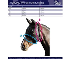 Harry's Horse 31300002 Apsauginė kaukė nuo musių be ausų – S, juoda