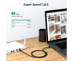 Šakotuvas Hasa zone tinklo kabelis cat 8 lan kabelis 40 gbits 2000 mhz, cat.8 ethernet patch kabelis 1 m didelio greičio sftp lankstus rj45 kabelis gigabitiniams tinklams, jungiklis, patch panelis