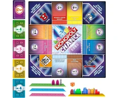 Hasbro Monopolis Happiness Fast Monopolis stalo žaidimas šeimai, skirtas 2–4 žaidėjams, apytiksliai 20 minučių (prancūziška versija)