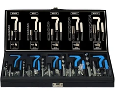 Haskyy sriegių remonto komplektas 131 vnt. I M5, M6, M8, M10, M12 I vidinis sriegis, sriegiklis I įdėklų movos