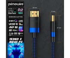 Hdmi 2.1 kabelis 1.5m - 16k@30hz, 8k@60hz, 4k@120hz, 48gbps