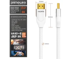 Hdmi 2.1 kabelis 2m, 8k 60hz, 4k 120hz, 48gbps