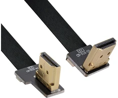 Hdmi A tipo kampinis 90 laipsnių į Hdmi A tipo plokščias kabelis 50 cm