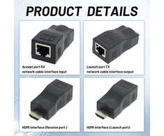 Hdmi į Rj45 tinklo ilgintuvas, 30m, 4k
