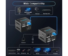 Hdmi Kvm prailgintuvas per Cat5e/6/7, 1080p@60hz, 50m, Usb 2.0