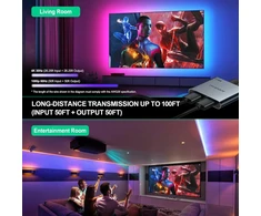 Hdmi skirstytuvas 1 įvestis į 2 išvestis 4k, Avidgram hdmi 2 prievadų skirstytuvas su automatiniu, kopijavimo ir fiksuotu režimu dvigubam identiškam ekranui, suderinamas su XBOX, ps4 pro, ps5 (pilkas)