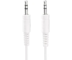 Hdsupply Ac011-020 audio stereo jungties kabelis 3.5 mm kištukas į 3.5 mm kištuką itin plonas dizainas 2.00 m baltas