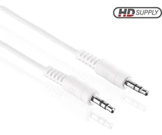 Hdsupply Ac011-020 audio stereo jungties kabelis 3.5 mm kištukas į 3.5 mm kištuką itin plonas dizainas 2.00 m baltas